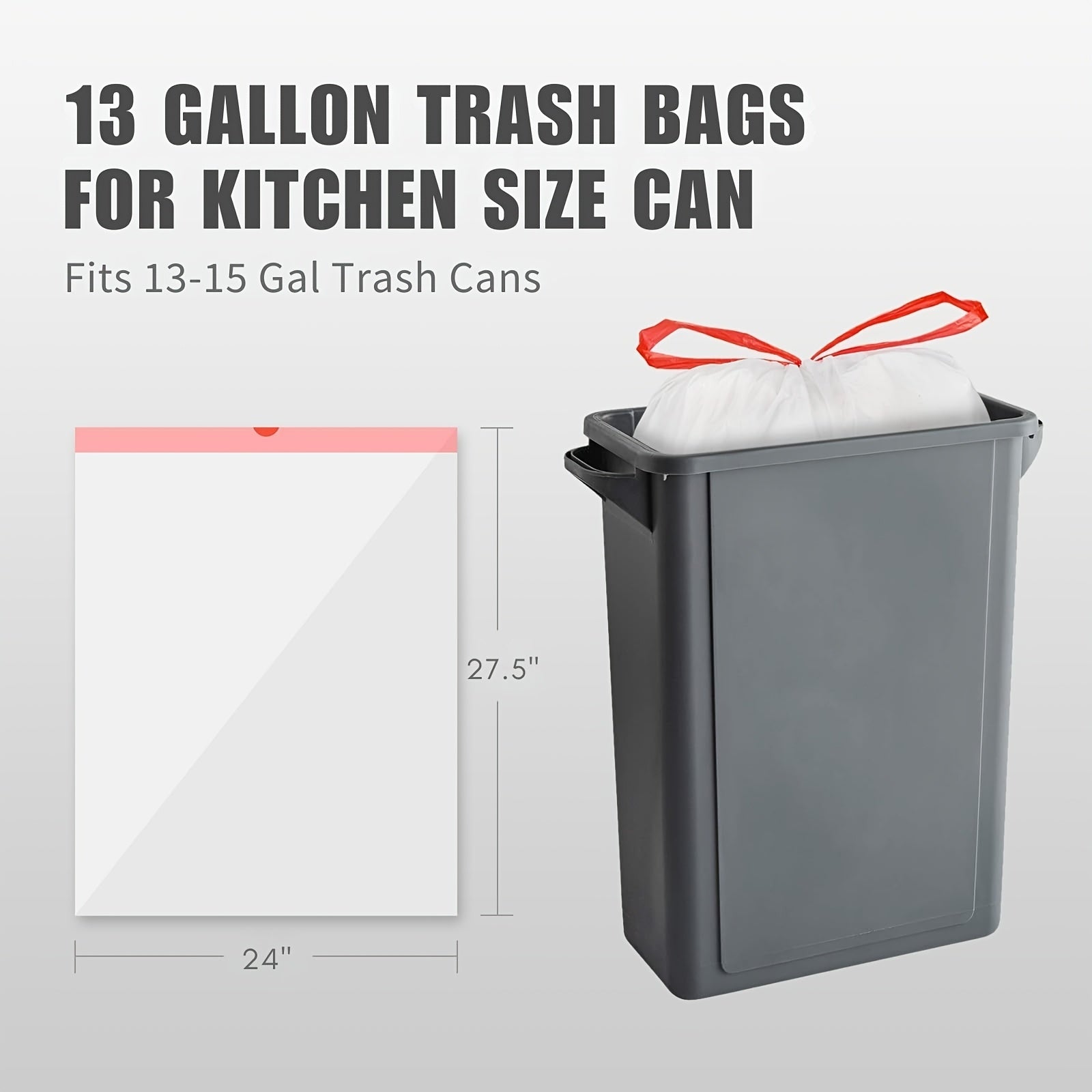 100\u002F 300pcs Heavy-Duty 4\u002F13 Gal Commercial Trash Bags, Leak-Proof Industrial-Grade Drawstring Liners For Restaurants, Offices, High-Traffic Areas & Facility Maintenance - Extra Thick Tear-Resistant Garbage Bags For Hospitality, 4\u002F 12