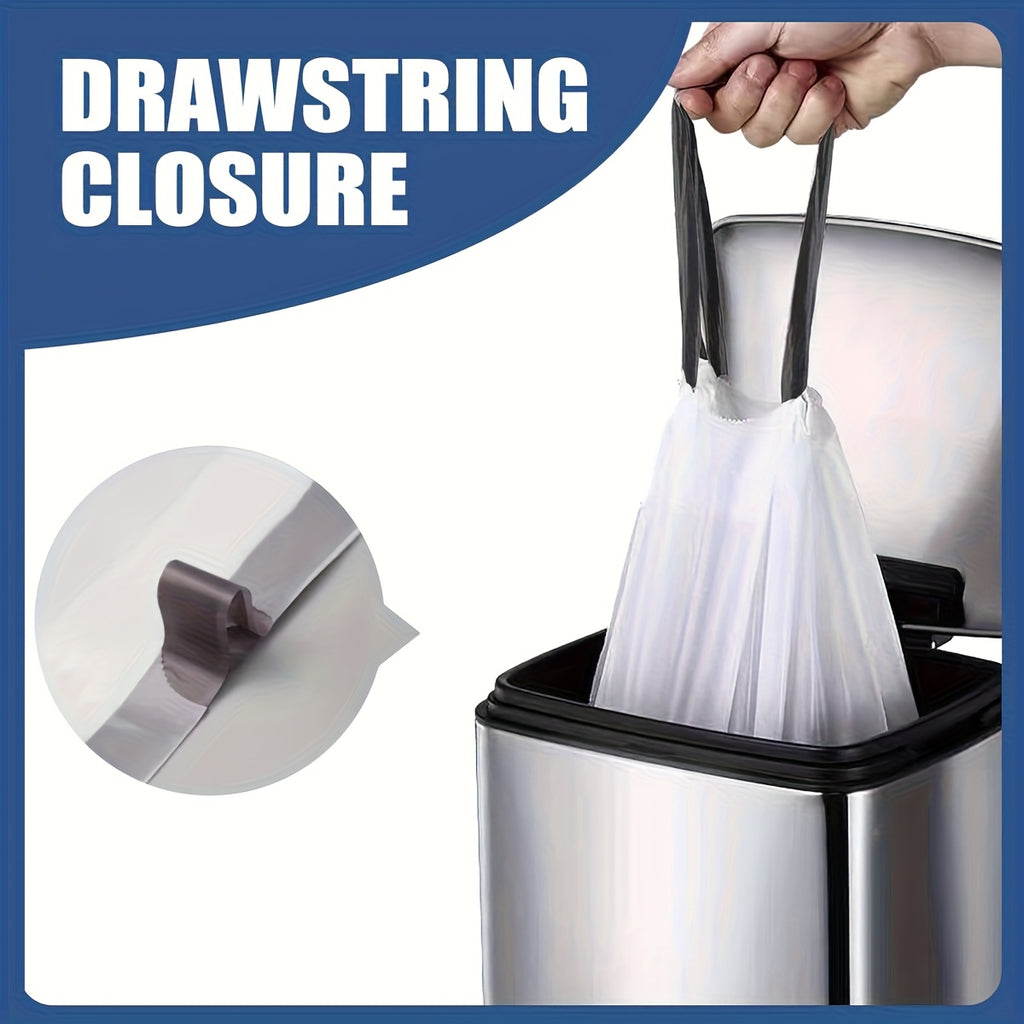 100-Pack\u002F 4 Rolls Heavy Duty 8\u002F 13 Gal Drawstring Trash Bags - Leak-Proof Commercial-Grade Garbage Liners for Restaurants, Offices & High-Traffic Areas - Extra Thick Tear-Resistant Design