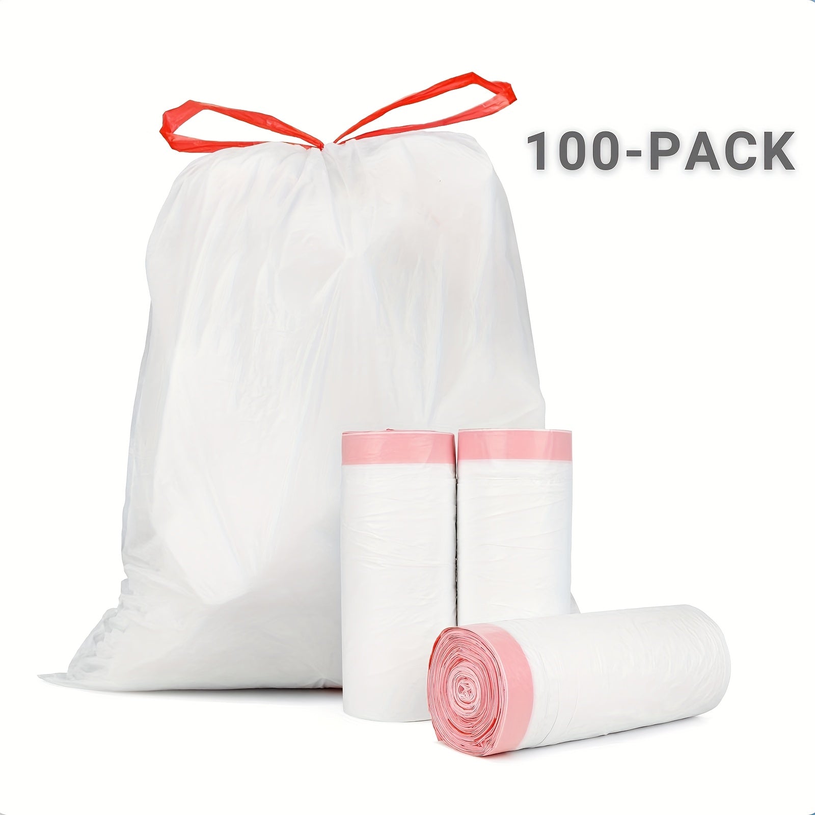 100\u002F 300pcs Heavy-Duty 4\u002F13 Gal Commercial Trash Bags, Leak-Proof Industrial-Grade Drawstring Liners For Restaurants, Offices, High-Traffic Areas & Facility Maintenance - Extra Thick Tear-Resistant Garbage Bags For Hospitality, 4\u002F 12