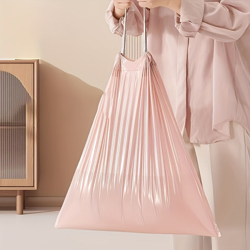 96pcs\u002Fpack, White\u002FPink\u002FRed\u002FPurple, Heavy-Duty 4 Gallon Small Drawstring Plastic Trash Bags - Leak-Resistant, Foldable, Easy-to-Tie Liners for Bathroom, Restroom, Bedroom, Office, And Toilet Garbage Cans - Space-Saving And Convenient