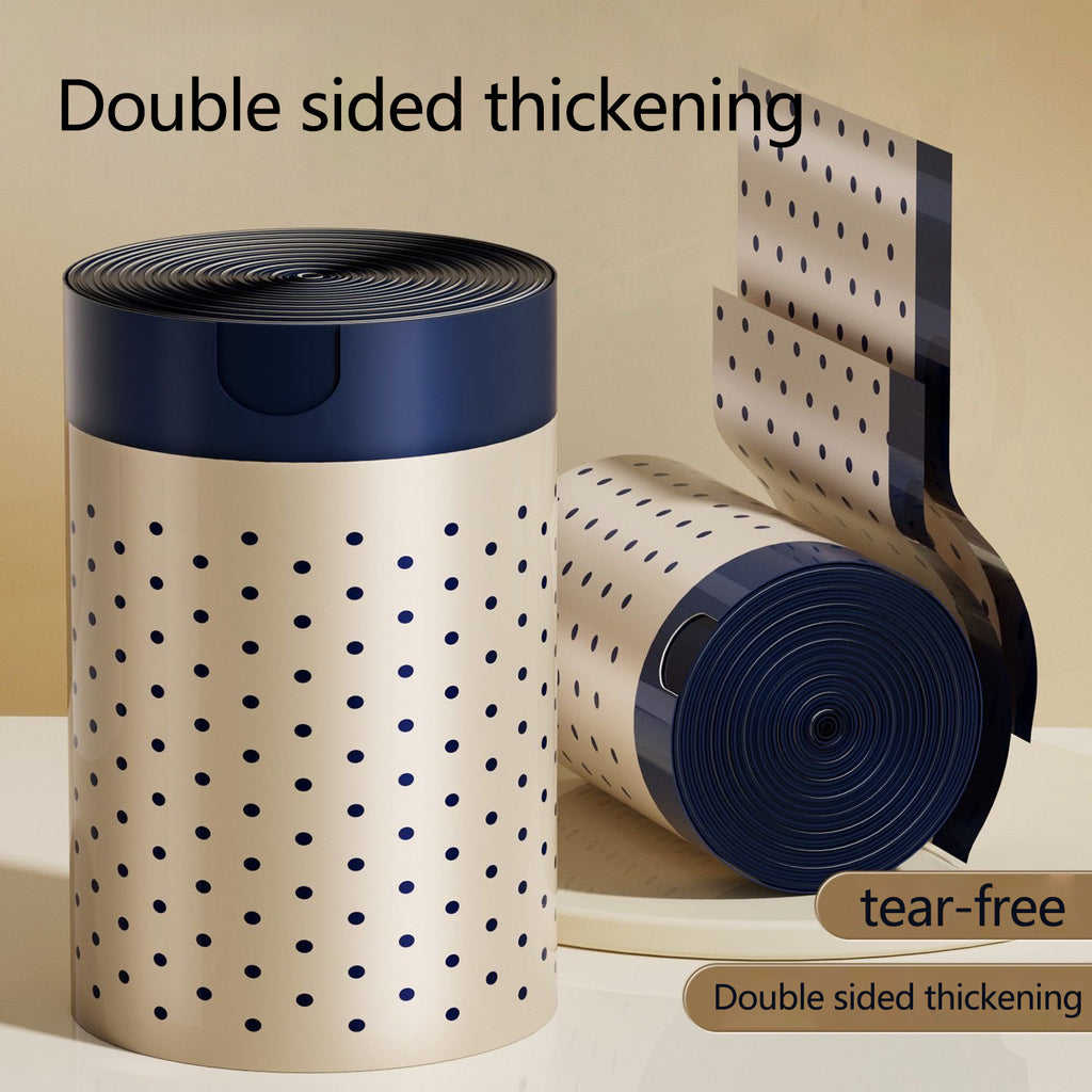 1 Roll\u002F100pcs - Multi-Pocket Tear-Free Drawstring Trash Bags with Fragrance, Thickened Automatic Closing, Home-Use High-Cute Print Handheld Bags