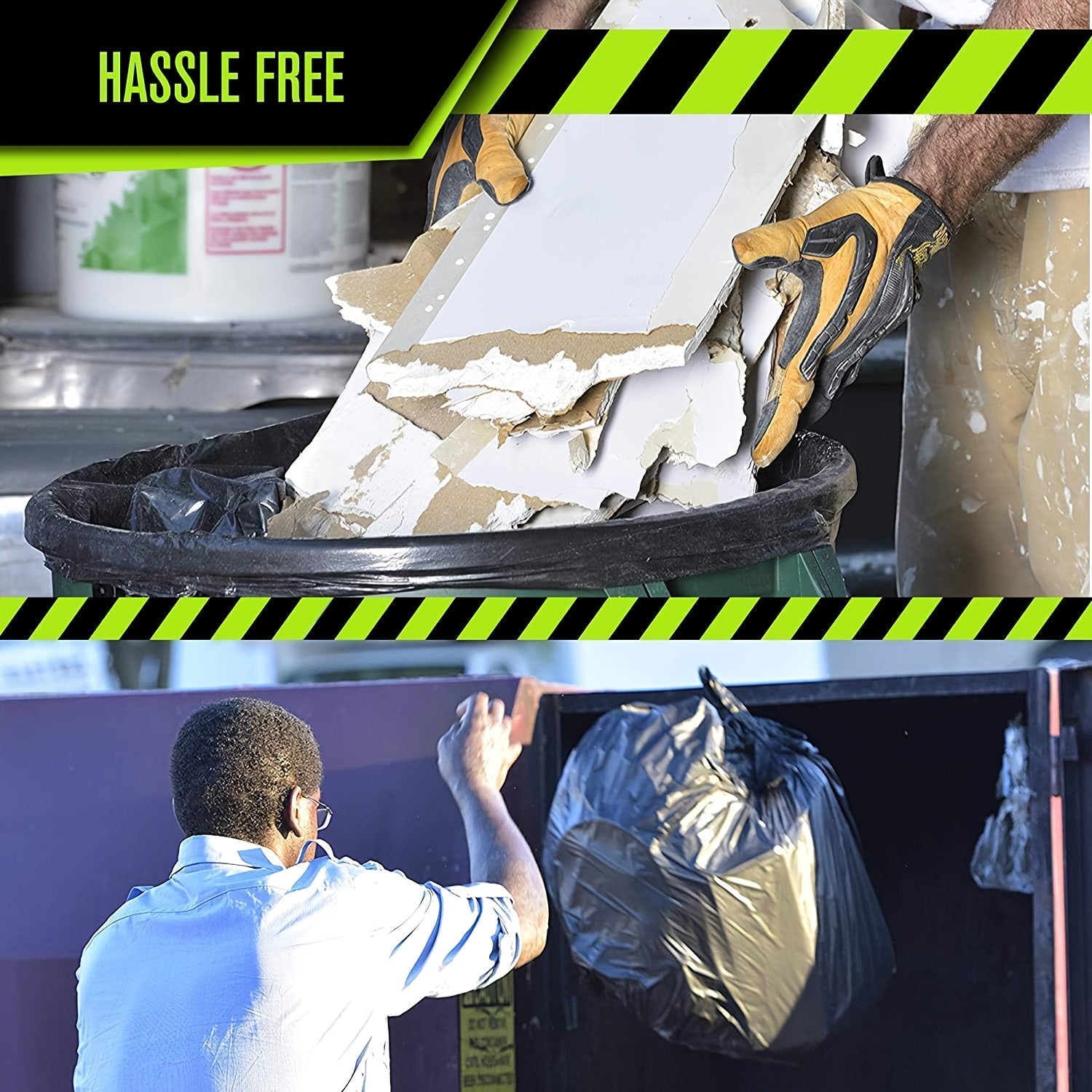 65 Gallon Plus-thickened Heavy Duty Garbage Bag, Tear Resistant, 25pcs(1 Roll)\u002F50pcs(2 Rolls)\u002F100pcs(4 Rolls)\u002F150 Pcs(6 Rolls) Black Lawn & Leaf Bag, Suitable for Yard Garbage Storage, Garbage Disposal, Outdoor Camping Garbage Collection