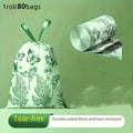 80\u002F90pcs(1roll) 4-gallon Tear Free Drawstring Plastic Garbage Foldable, Leak Proof, Easy to Bundle, Suitable for Bathroom, Toilet, Bedroom, Office, And Toilet Trash Cans Saves Space And Is Easy to Clean Cleaning Supplies And Products