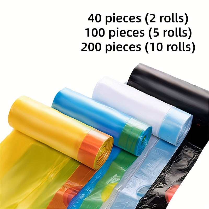 40pcs (2 Rolls) \u002F 100pcs (5 Rolls) \u002F 200pcs (10 Rolls) Drawstring Trash Bags - Suitable for Household, Kitchen, Bedroom Garbage Disposal, Trash Can Liners - 4 Gallon