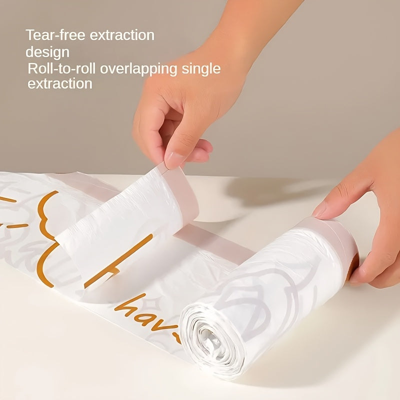 1\u002F2 Rolls, 50\u002F100pcs, 4 Gallon, White Rabbit Drawstring Trash Bags, Thick Large Size, Multi-Purpose High-Density Polyethylene Disposable Bags, Suitable for Kitchen, Bathroom, Bedroom, Living Room And Toilet