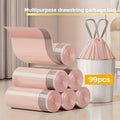99pcs Extra Thick Drawstring Trash Bags - Versatile, Leak-Proof Plastic Garbage Bags for Kitchen, Bathroom & Living Room Cleaning