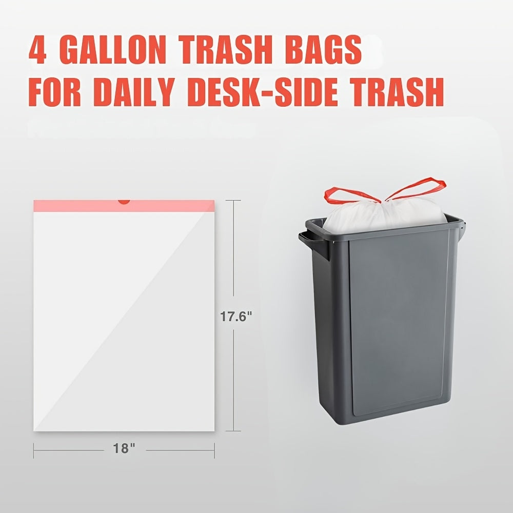 100\u002F 300pcs Heavy-Duty 4\u002F13 Gal Commercial Trash Bags, Leak-Proof Industrial-Grade Drawstring Liners For Restaurants, Offices, High-Traffic Areas & Facility Maintenance - Extra Thick Tear-Resistant Garbage Bags For Hospitality, 4\u002F 12