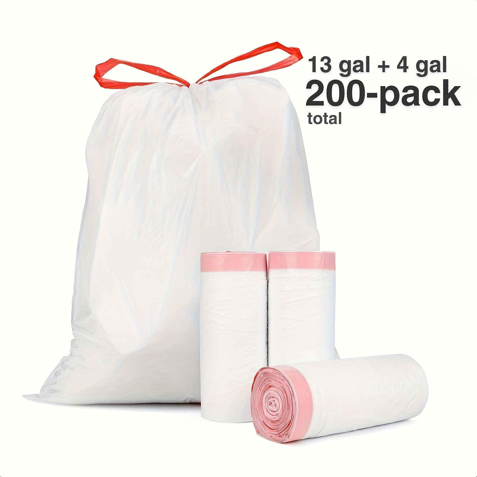 100\u002F 300pcs Heavy-Duty 4\u002F13 Gal Commercial Trash Bags, Leak-Proof Industrial-Grade Drawstring Liners For Restaurants, Offices, High-Traffic Areas & Facility Maintenance - Extra Thick Tear-Resistant Garbage Bags For Hospitality, 4\u002F 12