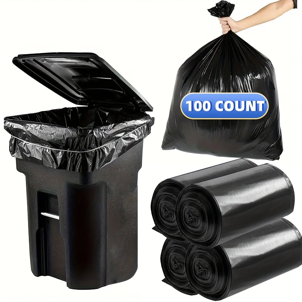 65 Gallon Plus-thickened Heavy Duty Garbage Bag, Tear Resistant, 25pcs(1 Roll)\u002F50pcs(2 Rolls)\u002F100pcs(4 Rolls)\u002F150 Pcs(6 Rolls) Black Lawn & Leaf Bag, Suitable for Yard Garbage Storage, Garbage Disposal, Outdoor Camping Garbage Collection