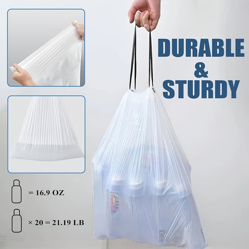 100-Pack\u002F 4 Rolls Heavy Duty 8\u002F 13 Gal Drawstring Trash Bags - Leak-Proof Commercial-Grade Garbage Liners for Restaurants, Offices & High-Traffic Areas - Extra Thick Tear-Resistant Design