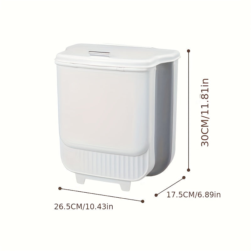 Kitchen Trash Can Collapsible Household Cabinet Door Wall-mounted Trash Basket with Lid Toilet Toilet Storage Trash Basket