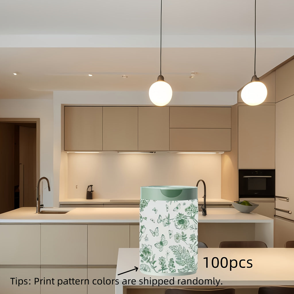 100pcs\u002F200pcs Thickened Automatic Tied Waste Bags- Odor-Proof, No-Tear Design, Durable PET Material Kitchen& Home Use, Multi-Purpose Trash Bags, Kitchen Waste Bags, Easycarry Handle, Sturdy Construction