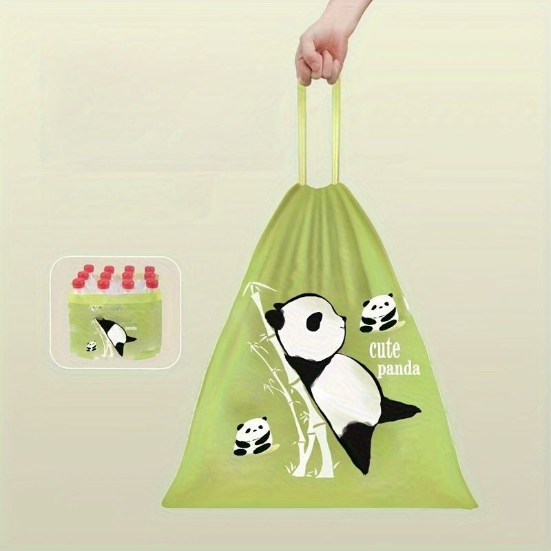 4 Rolls, 60 Household Drawstring Garbage Bags, Disposable Garbage Bags, Self Sealing Garbage Bags, Multi-purpose Garbage Bags - Cute Cartoon Patterns, Suitable for Homes, Offices, Cleaning Supplies, Household Items