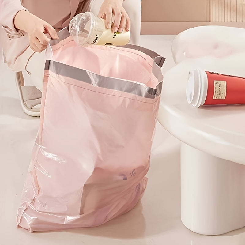 45\u002F75pcs\u002F Pack, Heavy-Duty 4 Gallon Small Drawstring Plastic Trash Bags - Foldable, Leak-Resistant, And Easy-To-Tie Liners for Bathroom, Restroom, Bedroom, Office, And Toilet Garbage Cans - Space-Saving And Convenient