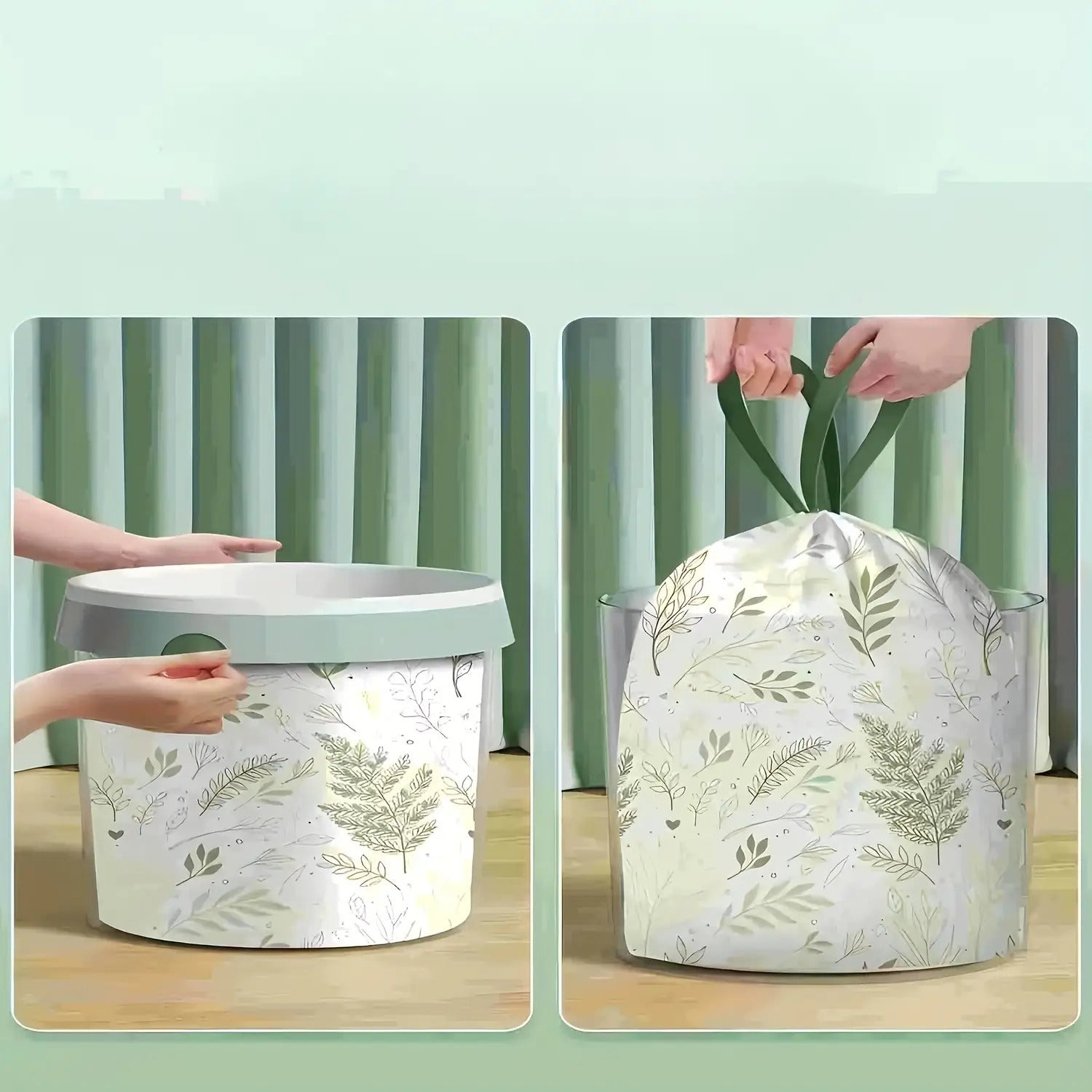 100pcs\u002F200pcs Thickened Automatic Tied Waste Bags- Odor-Proof, No-Tear Design, Durable PET Material Kitchen& Home Use, Multi-Purpose Trash Bags, Kitchen Waste Bags, Easycarry Handle, Sturdy Construction