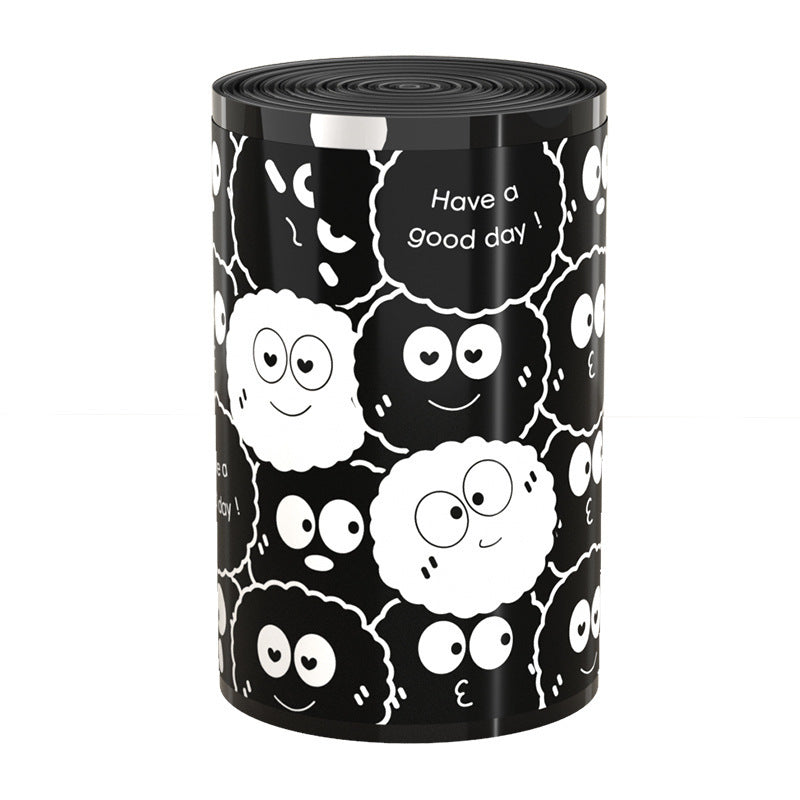 Drawstring Garbage Bag Thickened Household Kitchen Large Black Plastic Bag Handheld Garbage Bag Wholesale Extra Thick 3 Rolls 45bags