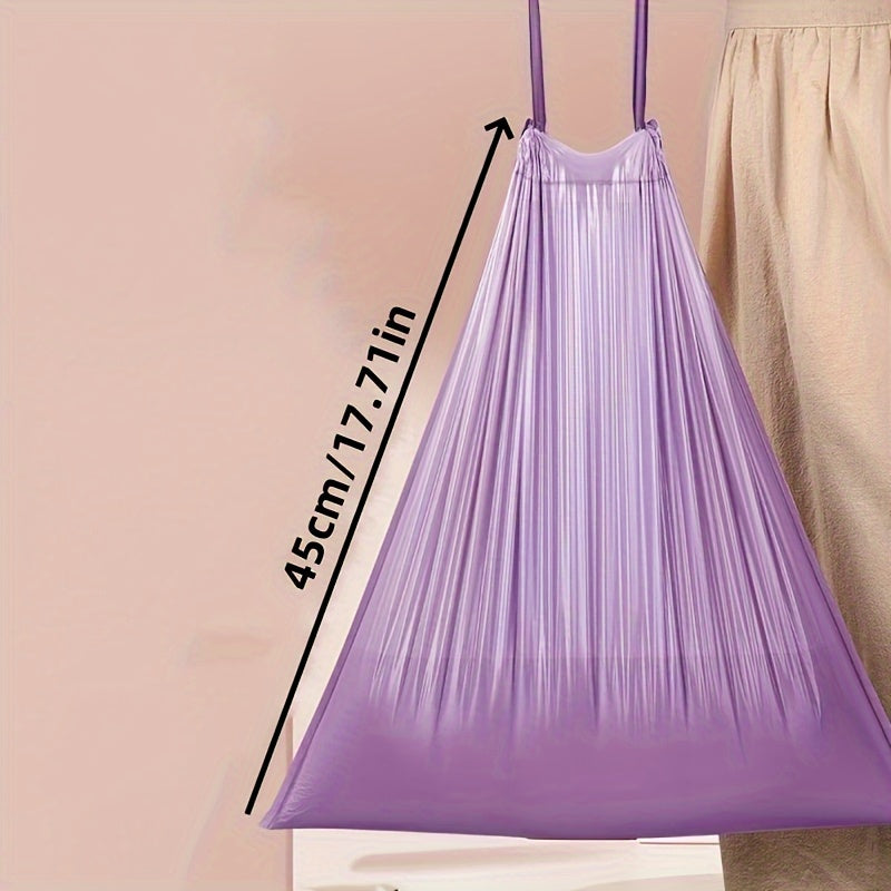 1ROLL 100BAGS Drawstring Purple Garbage Bags, High Quality Plastic Garbage Bag, Colorful Garbage Bag, Suitable Kitchen, Bathroom, Bedroom, Living Room, Home Use- Portable Trash