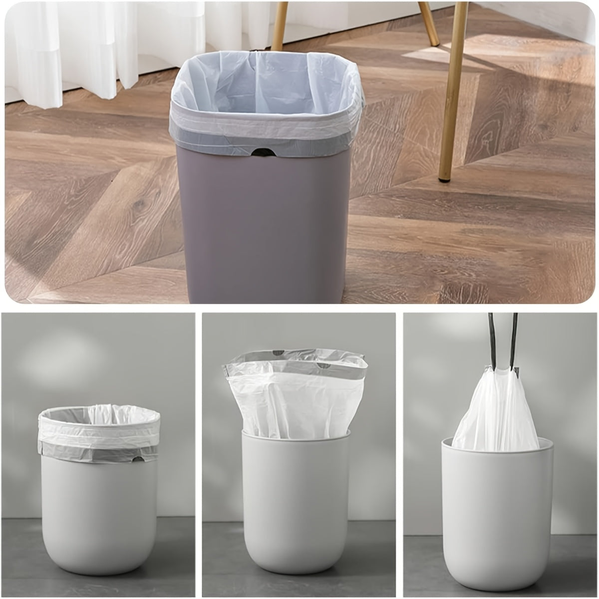 100-Pack\u002F 4 Rolls Heavy Duty 8\u002F 13 Gal Drawstring Trash Bags - Leak-Proof Commercial-Grade Garbage Liners for Restaurants, Offices & High-Traffic Areas - Extra Thick Tear-Resistant Design