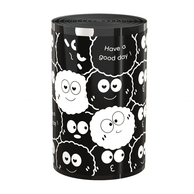 Drawstring Garbage Bag Thickened Household Kitchen Large Black Plastic Bag Handheld Garbage Bag Wholesale Extra Thick 3 Rolls 45bags