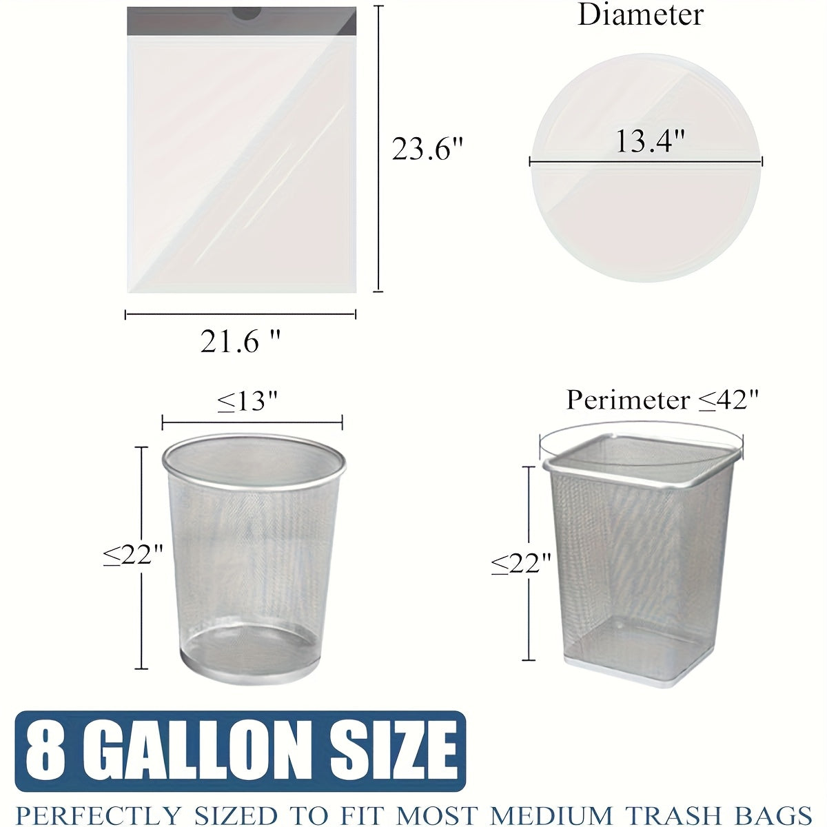 100-Pack\u002F 4 Rolls Heavy Duty 8\u002F 13 Gal Drawstring Trash Bags - Leak-Proof Commercial-Grade Garbage Liners for Restaurants, Offices & High-Traffic Areas - Extra Thick Tear-Resistant Design