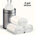 100\u002F 300pcs Heavy-Duty 4\u002F13 Gal Commercial Trash Bags, Leak-Proof Industrial-Grade Drawstring Liners For Restaurants, Offices, High-Traffic Areas & Facility Maintenance - Extra Thick Tear-Resistant Garbage Bags For Hospitality, 4\u002F 12