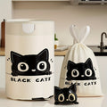 3\u002F6 Rolls, 50\u002F90pcs, 4 Gallon, Cute Black Cat Drawstring Trash Bags, Thickened Large Size, Multi-Purpose High-Density Polyethylene Disposable Bags, Suitable for Kitchen, Bathroom, Bedroom, Living Room And Toilet
