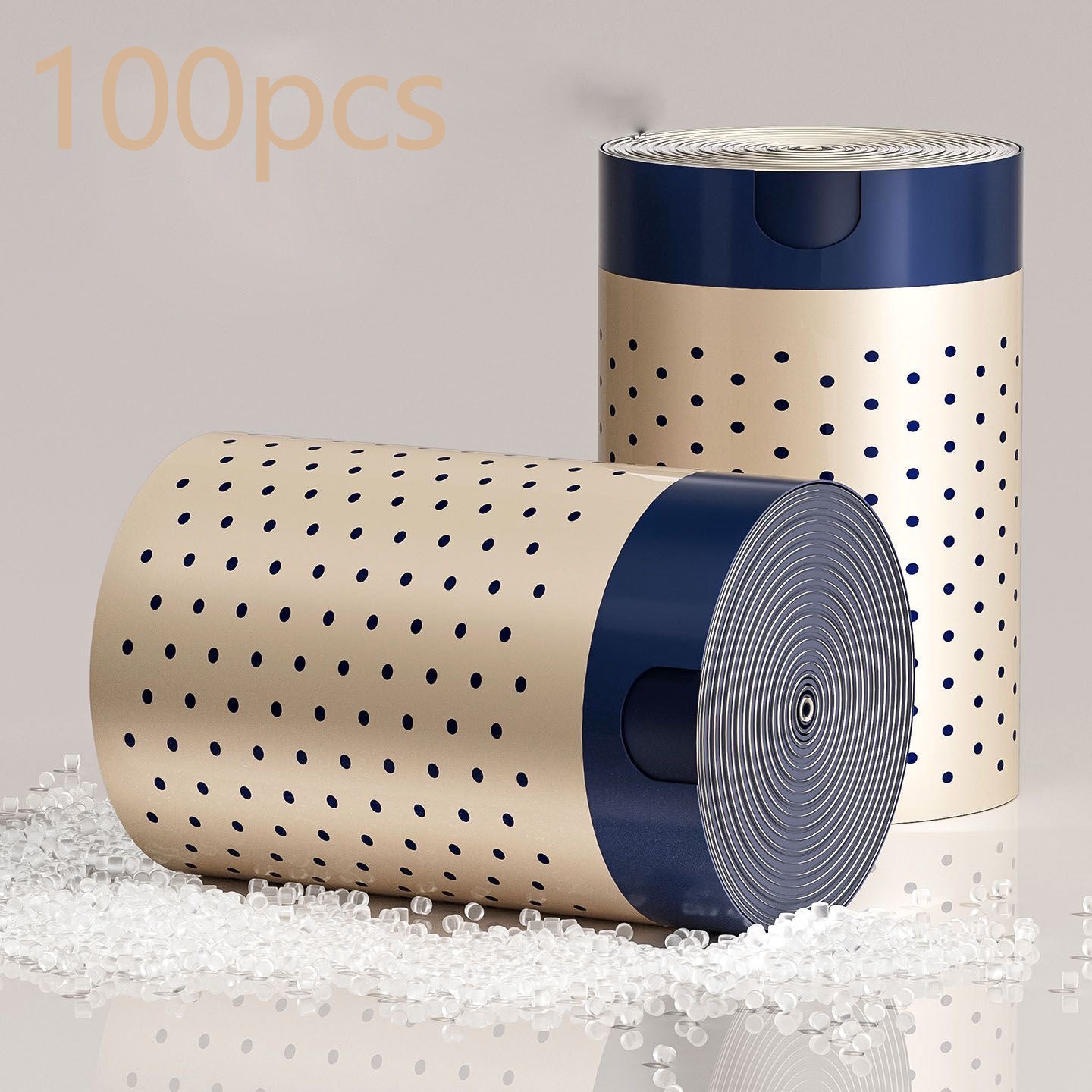 1 Roll\u002F100pcs - Multi-Pocket Tear-Free Drawstring Trash Bags with Fragrance, Thickened Automatic Closing, Home-Use High-Cute Print Handheld Bags