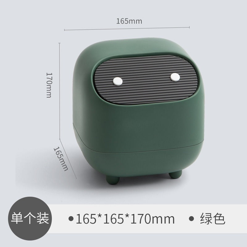 A Unique, Portable Desktop Trash Bin Designed for Minimalist Fashion, Featuring a Lidded Press-Type Storage Container in a Convenient 100-Package