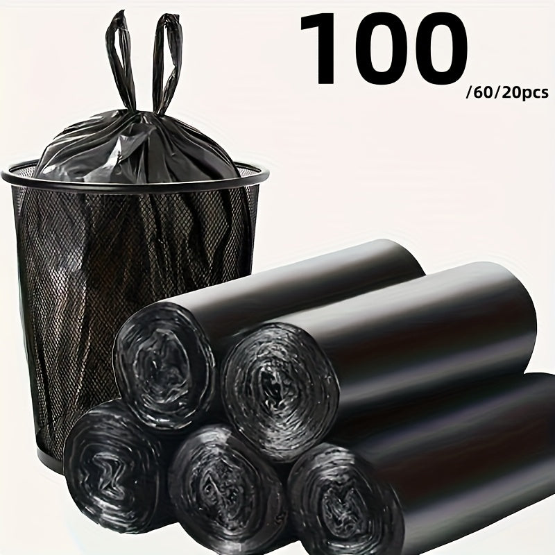 100\u002F 60\u002F 20pcs Heavy-Duty Thickened Garbage Bags - Ultra-High Strength Tear-Resistant Black Trash Bags with Odor-Proof Design, Heavy-Duty PP Material, Ideal for Home, Office, And Daily Waste Disposal, Garbage Bags for Home, Office Waste