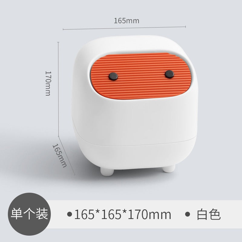 A Unique, Portable Desktop Trash Bin Designed for Minimalist Fashion, Featuring a Lidded Press-Type Storage Container in a Convenient 100-Package