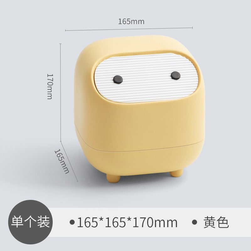 A Unique, Portable Desktop Trash Bin Designed for Minimalist Fashion, Featuring a Lidded Press-Type Storage Container in a Convenient 100-Package